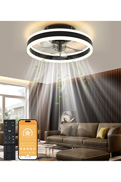 Nalezuns Aydınlatmalı LED Tavan Vantilatörü 3 Renk Sıcaklığı ve 6 Hız Uzaktan...