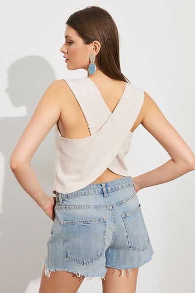 Cool & Sexy Γυναικείο Λινό Γιλέκο ELT1040