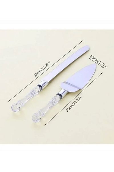 Rooc Crystal Handle Cake Serving Set Spatula Knife Fenomen Serving Set