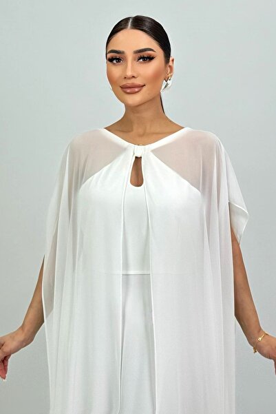 FEVER Pelerinli max elbise