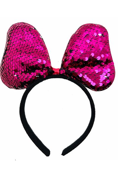 Skygo Color Changing Sequined Sequined Bow Party Crown Fuchsia Silver Color 20x16 cm