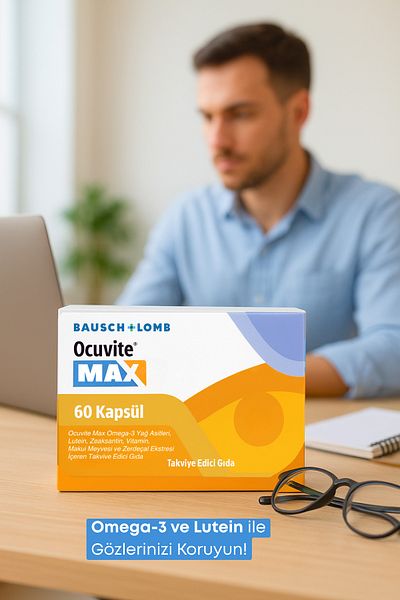 Ocuvite Max 60 Capsules Lutein Eye Vitamin Omega-3 Supplement for Eye Health: 12/2026
