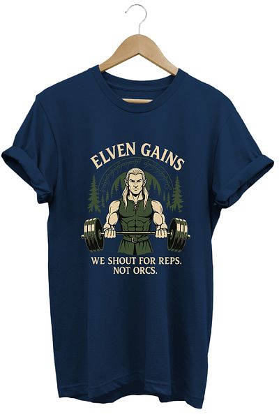 remonz Legolas Gym Lotr Regular Fit 100% Cotton Soft Textured Crew Neck T-Shirt