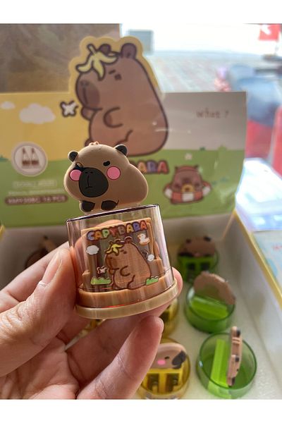 synshop Capybara Capybara Pencil Sharpener Pencil Opener with 2 Compartments