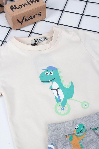 TRENDİMİZBİR Cute Crocodile Printed Shorts Set for Baby Boy