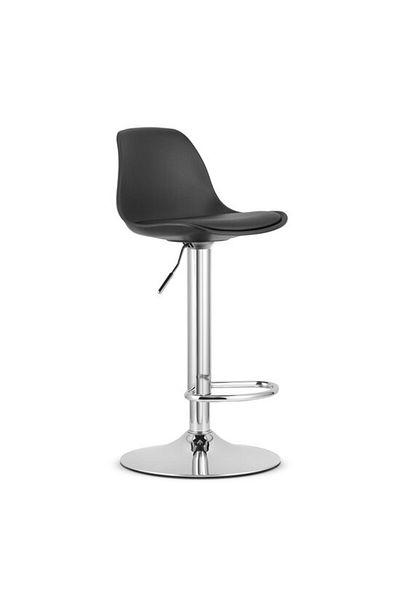 Avex Scaun de bucătărie/bar, Artool, Hoga, pivotant, PP, piele ecologică, negru și argintiu, 38x40x81-102 cm