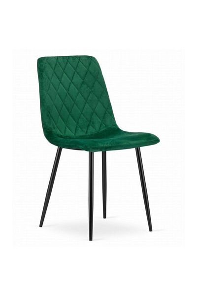 Avex Scaun de bucătărie/living, Artool, Turin, catifea, metal, verde și negru, 44,5x53x88,5 cm