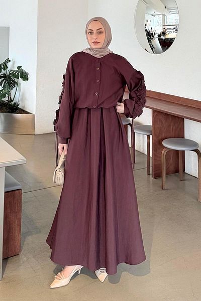 lamelif Μανίκι Μαζευμένο Μπουφάν Gilet Suit Plum