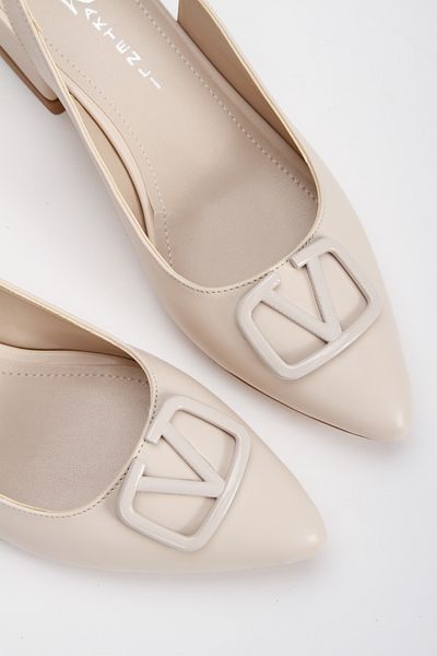 MFT AYAKKABI Women's Low Heel Pointed Toe Buckle Shoes