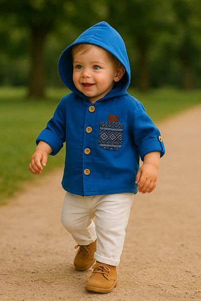 TRENDİMİZBİR Patterned Muslin Set of 2 for Baby Boy - Pocketed