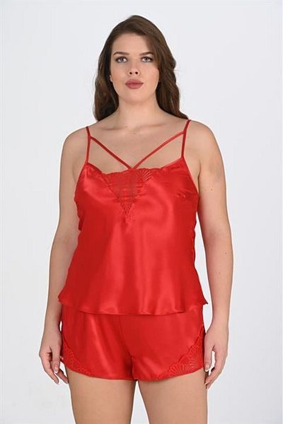 PRIMODA Plus Size Red Shorts Set 1076