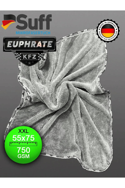 baxxe EUPHRATE KFZ 75x55cm Tank Bezi Alman Üretim 750GSM ve Parlatma Bezi Hediyeli Mavi-Yeşil-Gri-Bej Renk