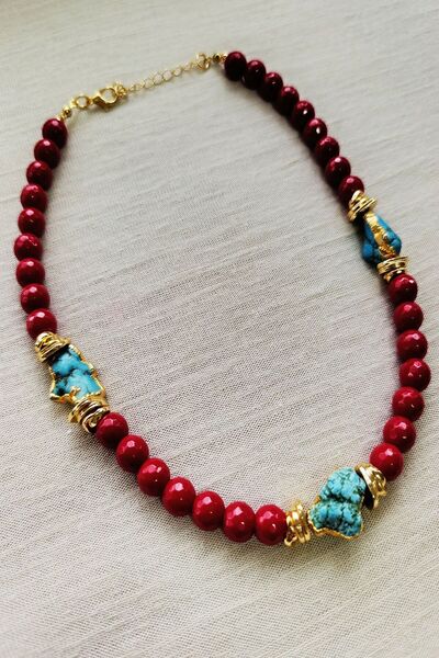 UTOPIAN Turkuaz Mercan Kolye