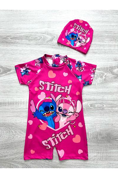 mikam Girls Uv Protection Short Sleeve Shorts Swimsuit\ Swimwear Zippered Jumpsuit Beachwear