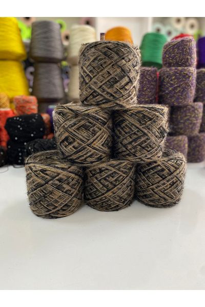 göçer Mohet Acrylic Black Boucle Mink Moher Gold Glitter Visual Net 600 Gr
