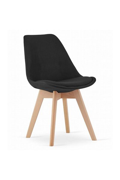 Avex Scaun de bucătărie/living, Artool, Nori, Material textil, Lemn, Negru, 48.5x54x84 cm