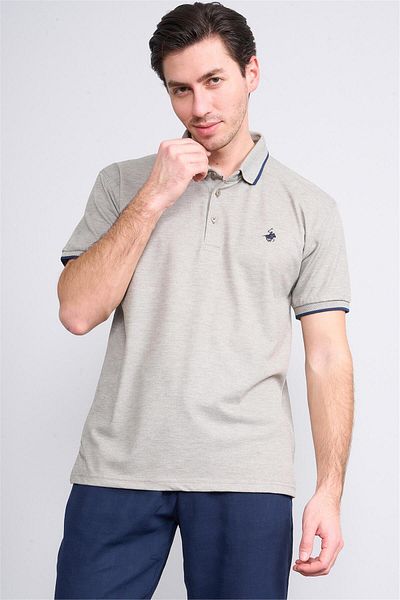 Çetinkaya Chester Polo 3939 Men's Polo Neck 1-1 Pique T-Shirt Khaki