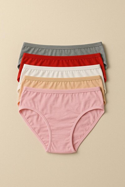 NOMOTHETIC 5 Pack Colorful High Waist Large Size Cotton Bato Panties