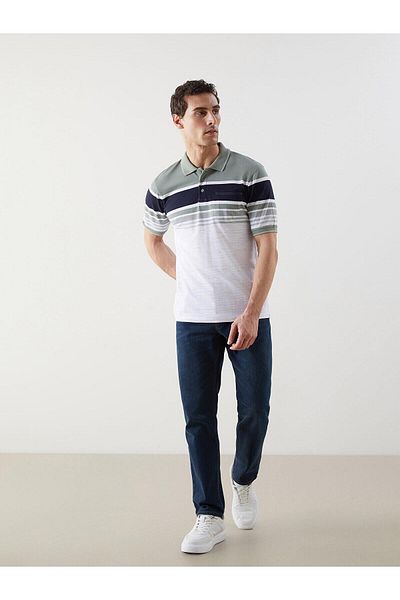 LC Waikiki Ανδρικό μπλουζάκι LCWAIKIKI Classic Polo με ριγέ πικέ (S5)