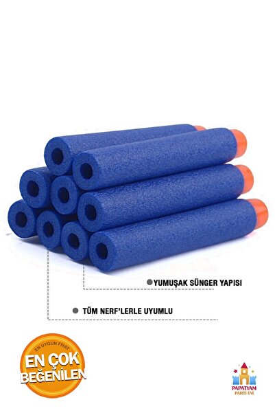 PapatyamPartiEvi Yüksek Kaliteli Mavi Sünger Yedek Mermiler - 20'li Paket