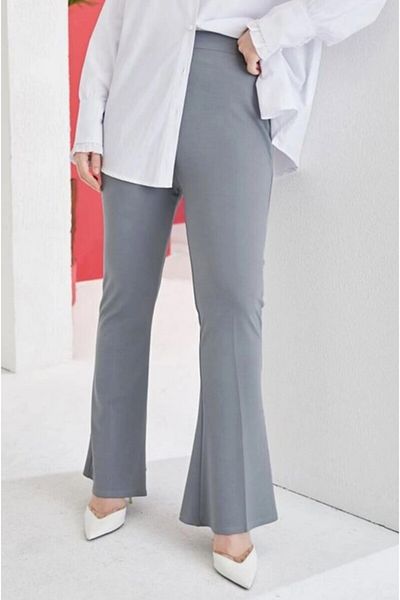 Locca Due Women's Black Lycra Flared Trousers