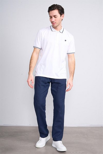 Çetinkaya Chester Polo 3953 Men's Polo Neck 30/1 Pique T-Shirt White