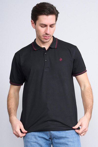 Çetinkaya Chester Polo 3953 Men's Polo Neck 30/1 Pique T-Shirt Black