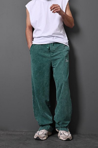 Slatra Men's Green Printed Washed Baggy Fit Tracksuit