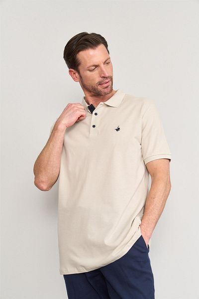 Çetinkaya Chester Polo 3047-L Men's Polo Neck Combed Pique T-Shirt Mink