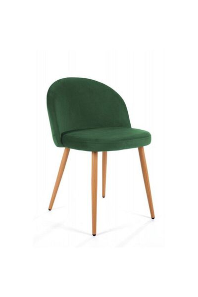Avex Scaun de bucătărie/living, Akord, Maiden, catifea, oțel, verde și natural, 54x54x76 cm