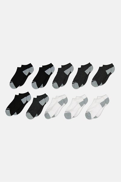 SKECHERS Kids Boy 10 Pairs Brand Logo No Show Socks, Multicolor