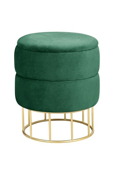 Avex Scaun, rotund, cu spațiu de depozitare, catifea, verde, max. 80 kg, 37x4...