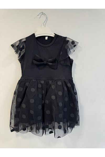 Yumurcak Ribana Kids Girl's Ribbon and Tulle Lace Trend Evening Dress