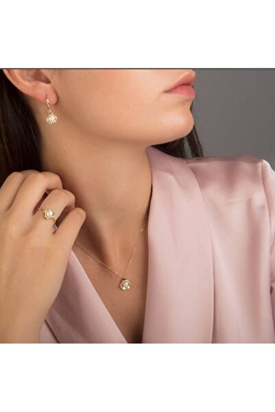 by milo jewellery Altın İnci Tasarim set