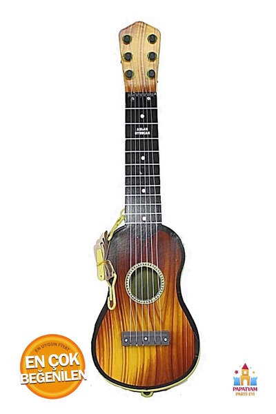 PapatyamPartiEvi Hediyelik 6 Telli Çocuk Gitarı - Ispanyol Tarzı Tasarım - Oyuncak Gitar