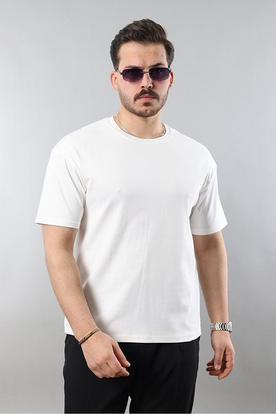 STOCX Oversize Wide Fit Crew Neck Basic Solid Short Sleeve T-Shirt