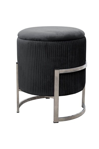 Avex Scaun, rotund, cu spațiu de depozitare, catifea, negru, max. 80 kg, 40x4...