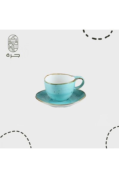 Jarrah Ceramic Mug with Yellow Dotted Saucer | CERAMIC YELLOW from Jar