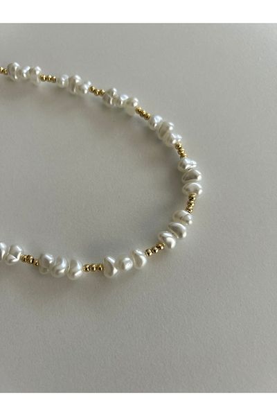 Ülkü Bijouterie Necklace with Pearls , Women's Necklace