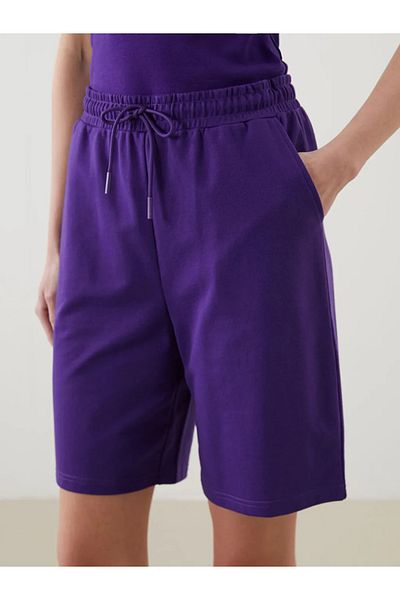 LC Waikiki Pantaloni scurți de damă LCWAIKIKI Classic Black cu talie elastică