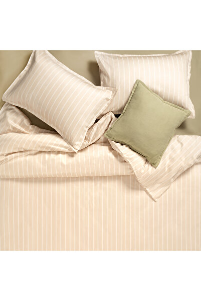 Zsa Zsa Zsu Solıd 300 Tc Geniş Çizgili Kıng Sıze Pamuk Saten Nevresim Seti 24...