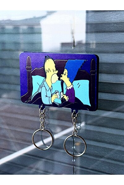 LenaHandMade Yukarı Bak Anahtarlık - Çift Anahtarlığı - Duvar Dekorasyon - Du...