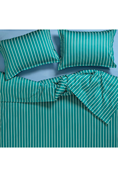 Zsa Zsa Zsu Solıd 300 Tc Geniş Çizgili Kıng Sıze Pamuk Saten Nevresim Seti 24...