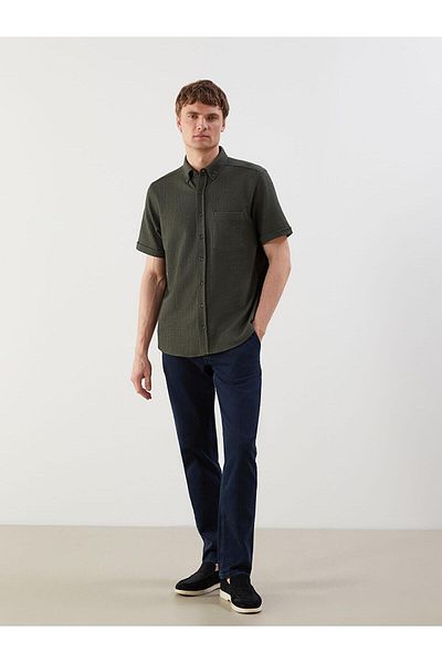LC Waikiki Ανδρικό πουκάμισο με υφή LCWAIKIKI Classic Regular Fit με κοντό μανίκι ποπλίνα (S5)
