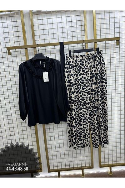 ARAS Pantalon Blouse Suit-Black