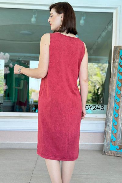 İnce Topuk Zero Sleeve Pocket Detail Dress 5Y248