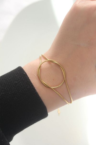 Skygo 316L Steel Gold Color Knot Model Bracelet - Tj-Bb6042
