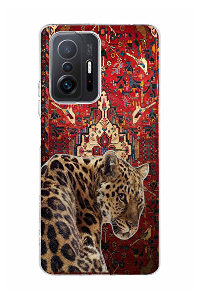 moonset Xiaomi Mi 11T / Mi 11T Pro Uyumlu Leopar Tasarımlı Baskılı Şeffaf Tel...