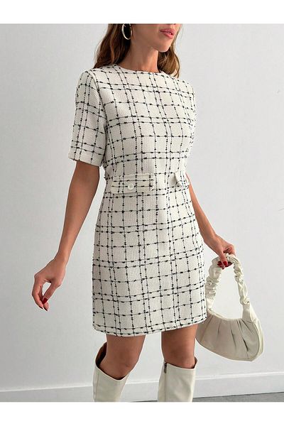 SERBA Φόρεμα Loose Fit με κοντομάνικο λινό look