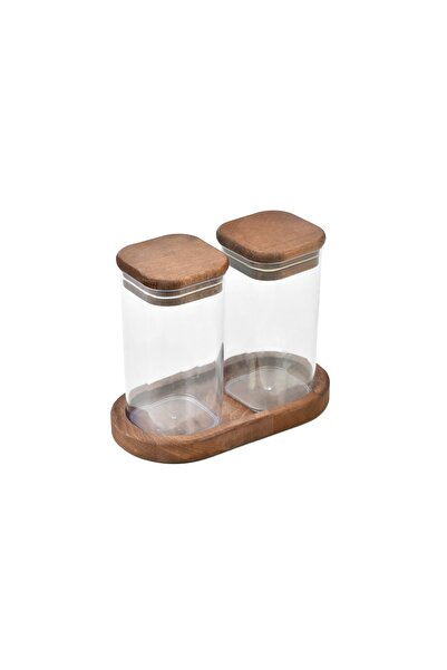 OXEA KITCHEN Ahşap Kapaklı Kare Baharatlık